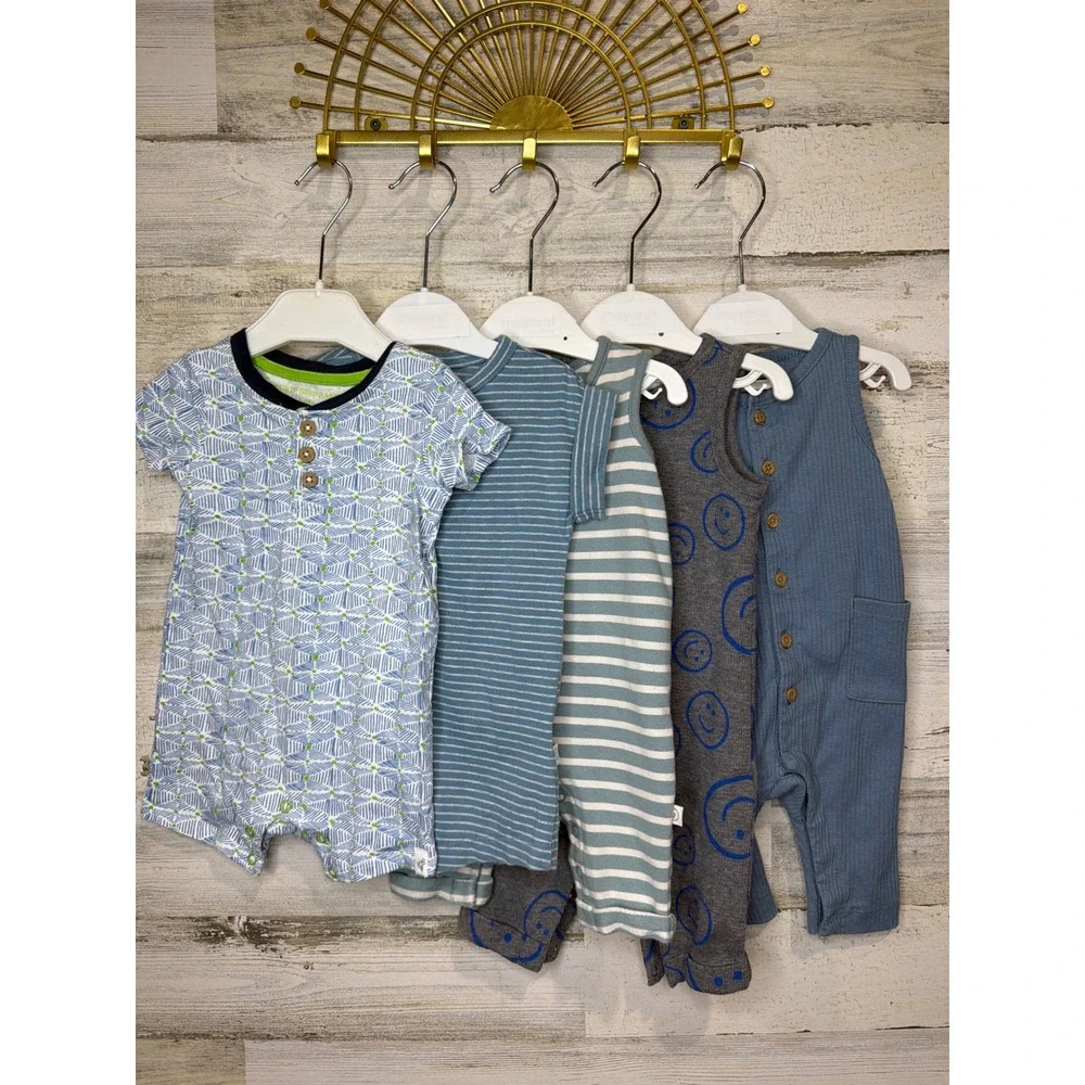 Burt's Bees Little Planet Carters Old Navy Boys 3M 3/6M Romper Bundle